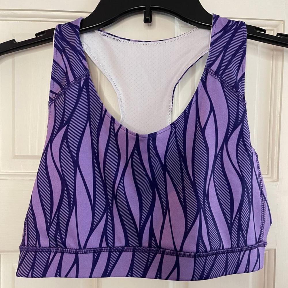 Purple Patterned Sports bra